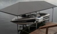 Lift canopies provide protection and shelter for watercraft on a boat lift.